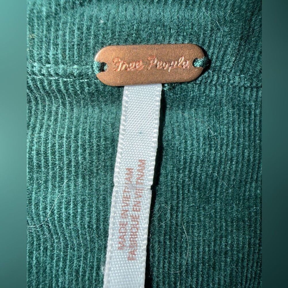 Free People Green ‘Dynamite' Corduroy Mini Dress women’s sz Large - Picture 14 of 16